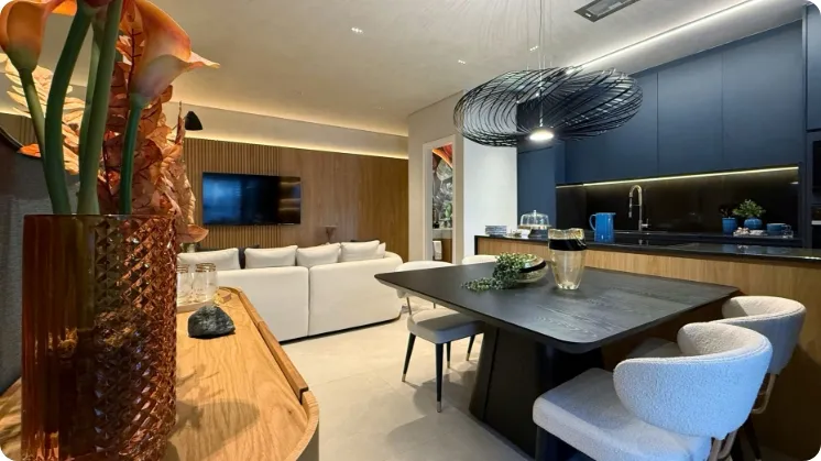 Decorado - Sala de jantar e cozinha